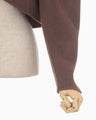 Silk Cashmere Reversible Sewing Bolero Jacket - brown