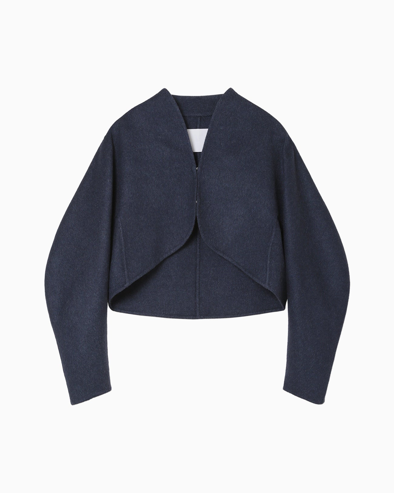 Silk Cashmere Reversible Sewing Bolero Jacket - navy