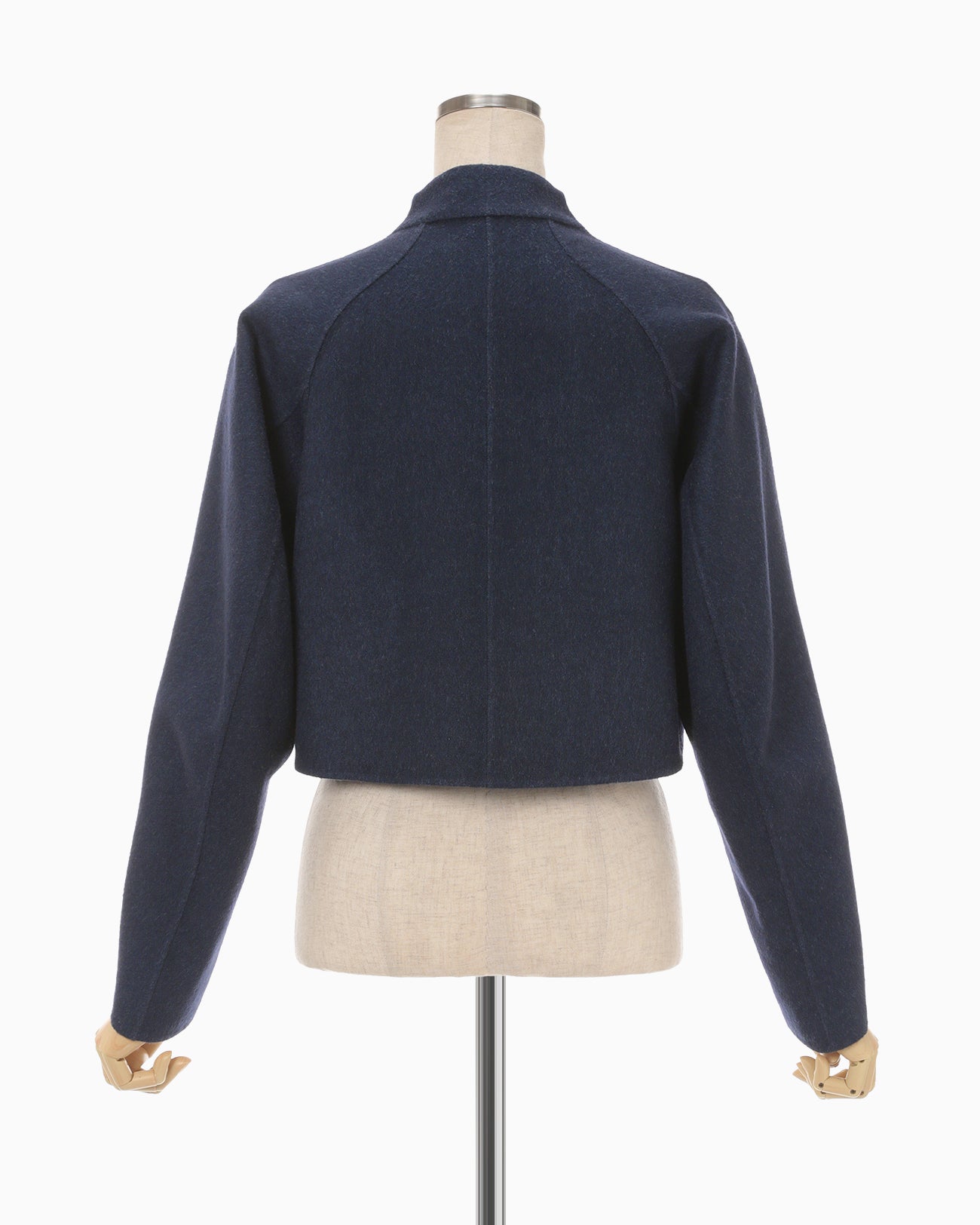 Silk Cashmere Reversible Sewing Bolero Jacket - navy