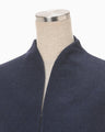 Silk Cashmere Reversible Sewing Bolero Jacket - navy