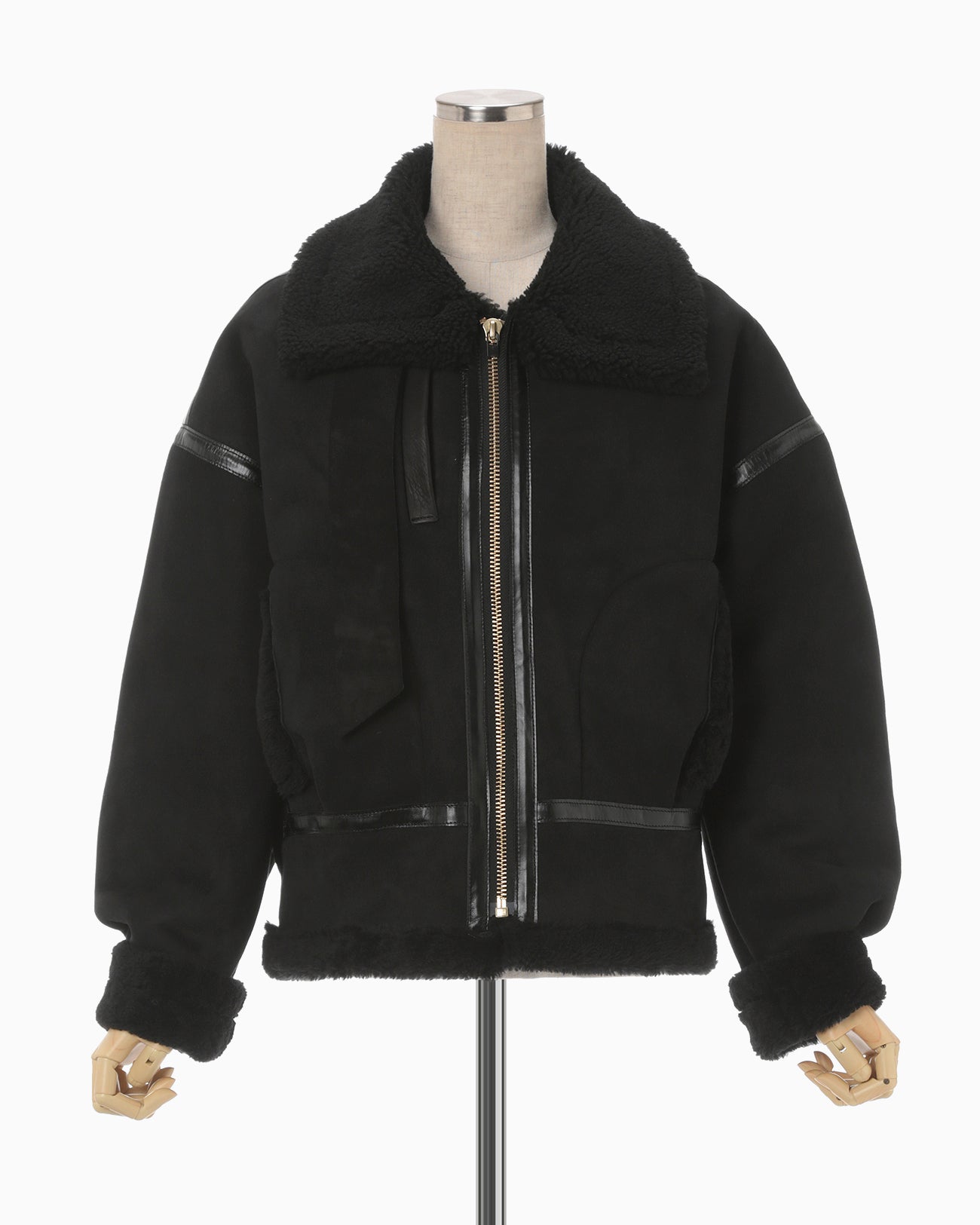 Shearling Aviator Jacket - black