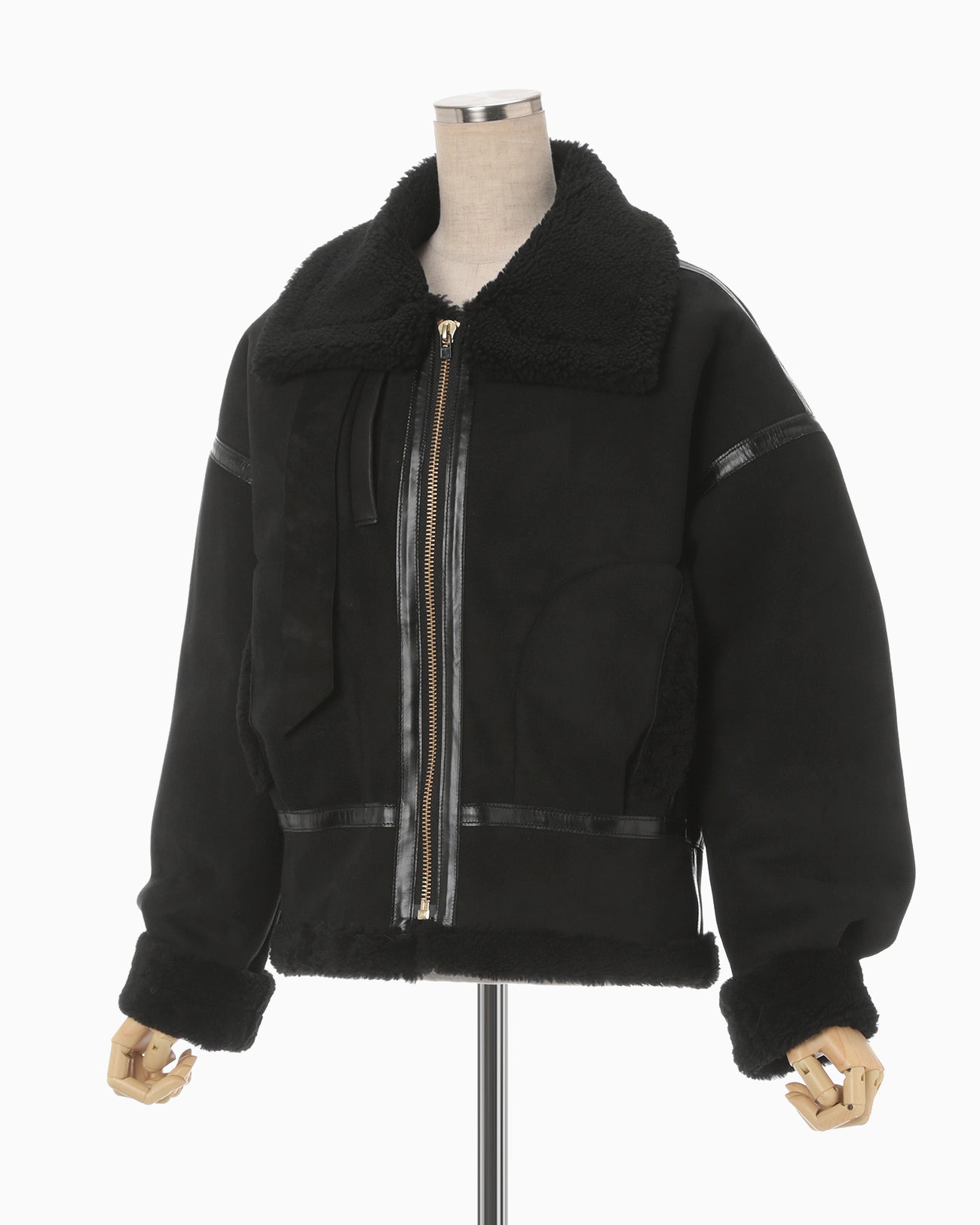 Shearling Aviator Jacket - black