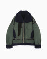 Shearling Aviator Jacket - khaki × navy