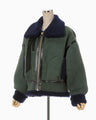 Shearling Aviator Jacket - khaki × navy