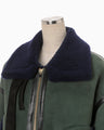 Shearling Aviator Jacket - khaki × navy