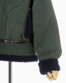 Shearling Aviator Jacket - khaki × navy