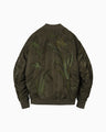 Floral Embroidered Flight Jacket - khaki