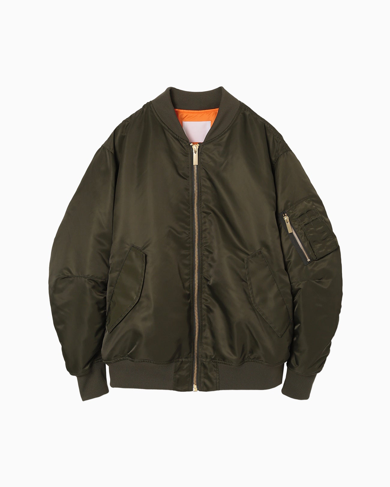 Floral Embroidered Flight Jacket - khaki