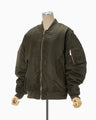 Floral Embroidered Flight Jacket - khaki
