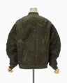 Floral Embroidered Flight Jacket - khaki