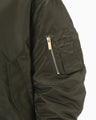Floral Embroidered Flight Jacket - khaki