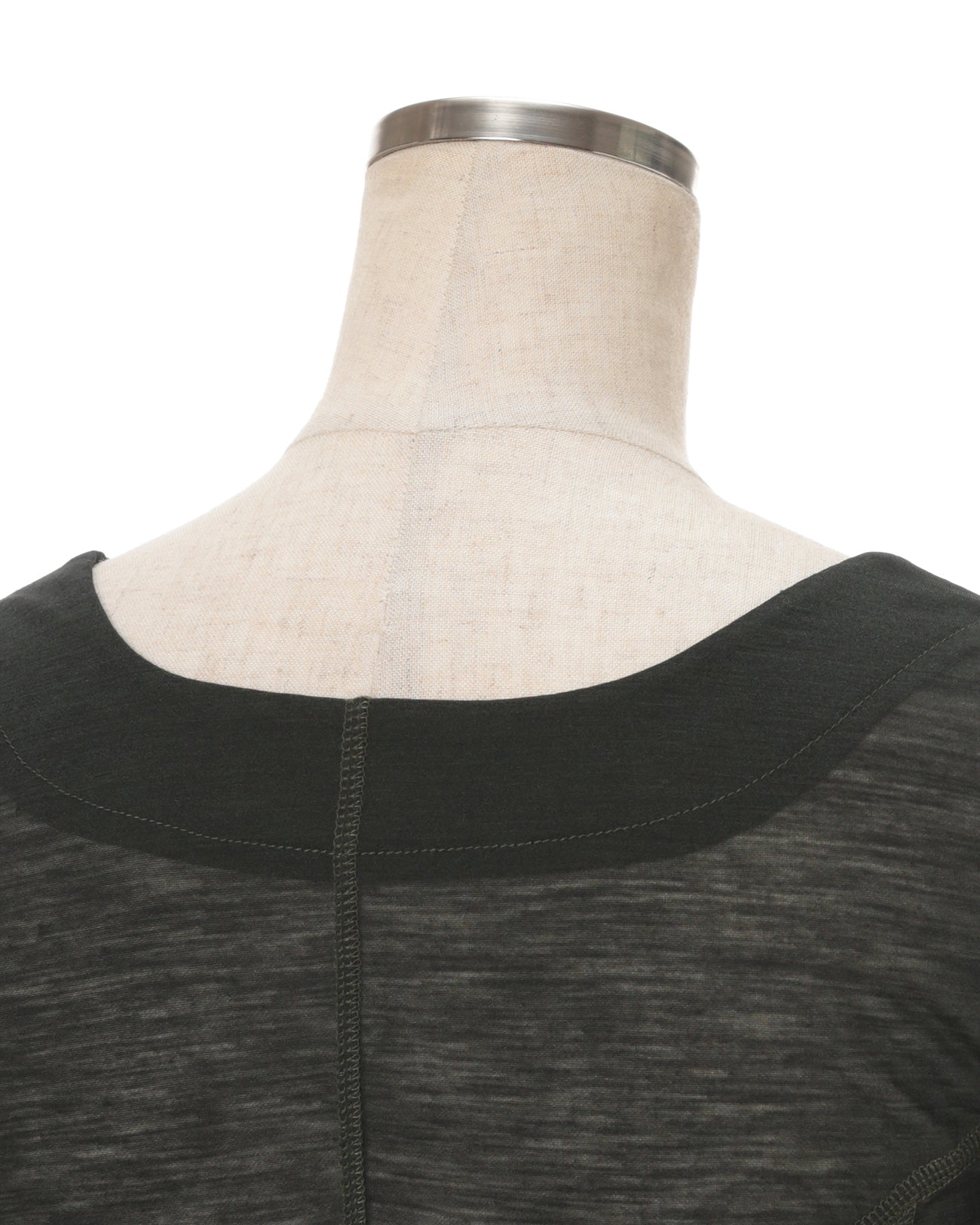 Hybrid Yarn Wool Jersey Square Neck Dress - khaki