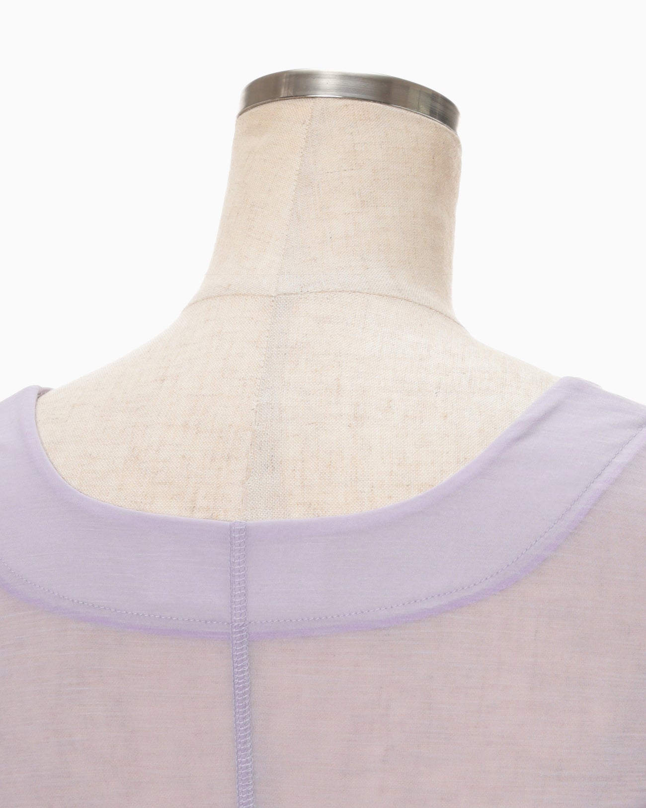 Hybrid Yarn Wool Jersey Square Neck Dress - purple