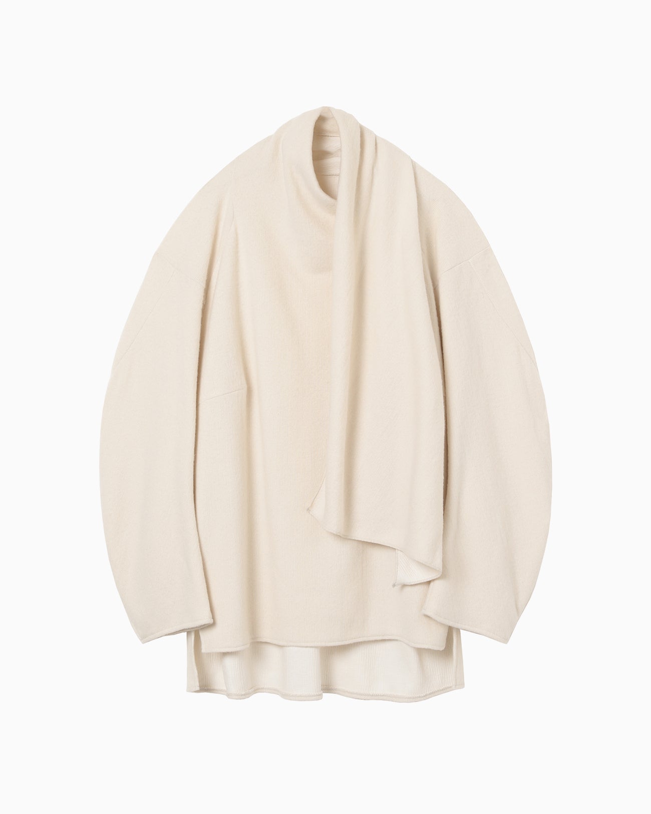 Scarf Style Knitted Pullover - white
