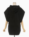 Sleeveless Knitted Hoodie - black