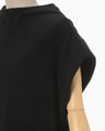 Sleeveless Knitted Hoodie - black