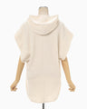 Sleeveless Knitted Hoodie - white