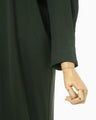 Mercerized Cotton V-neck Dress - khaki