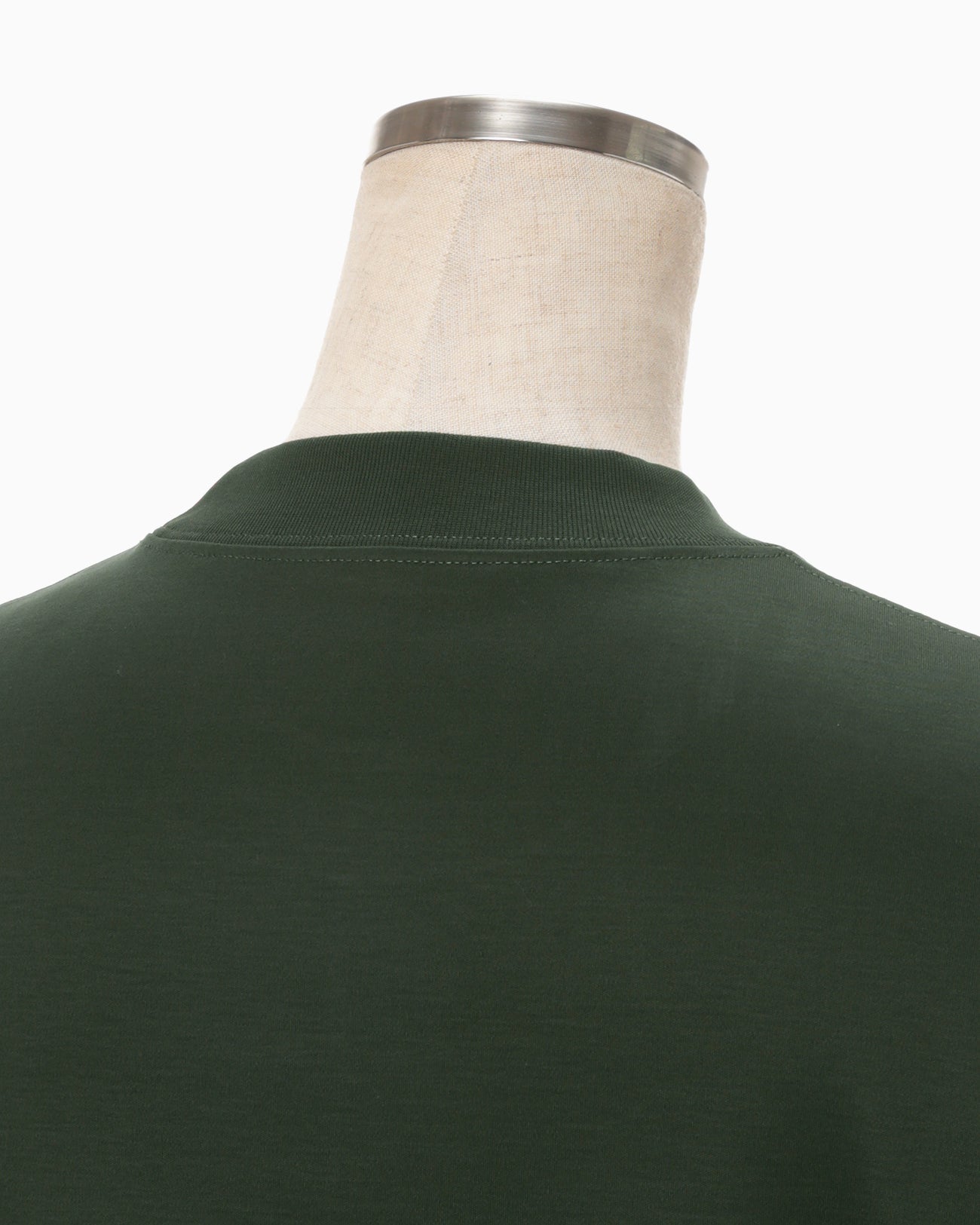 Mercerized Cotton Crew Neck Top - khaki