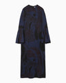 Marble Print I-Line Jersey Dress - navy