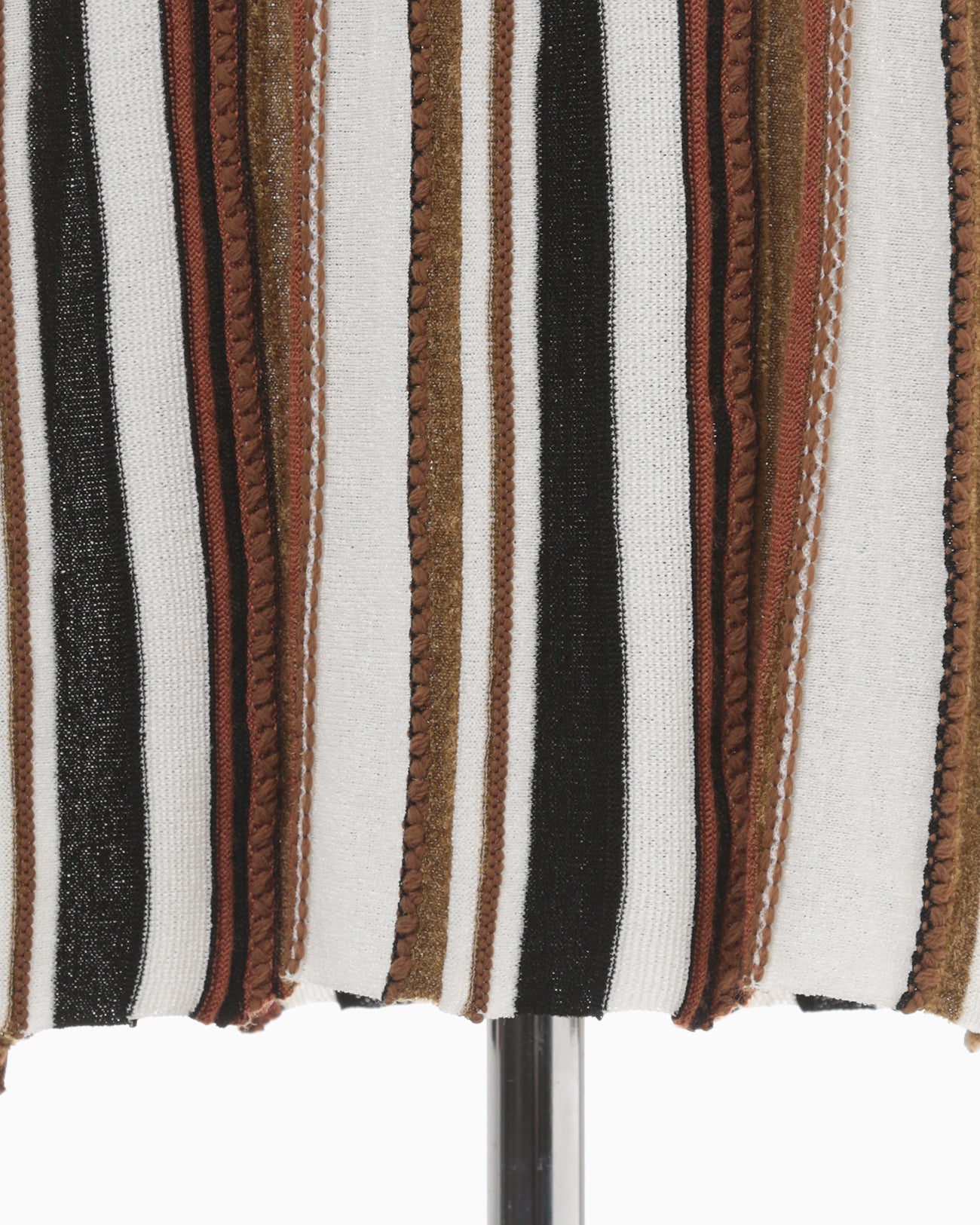 Stripe Jacquard High Neck Knitted Dress - brown