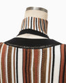 Stripe Jacquard High Neck Knitted Top - brown