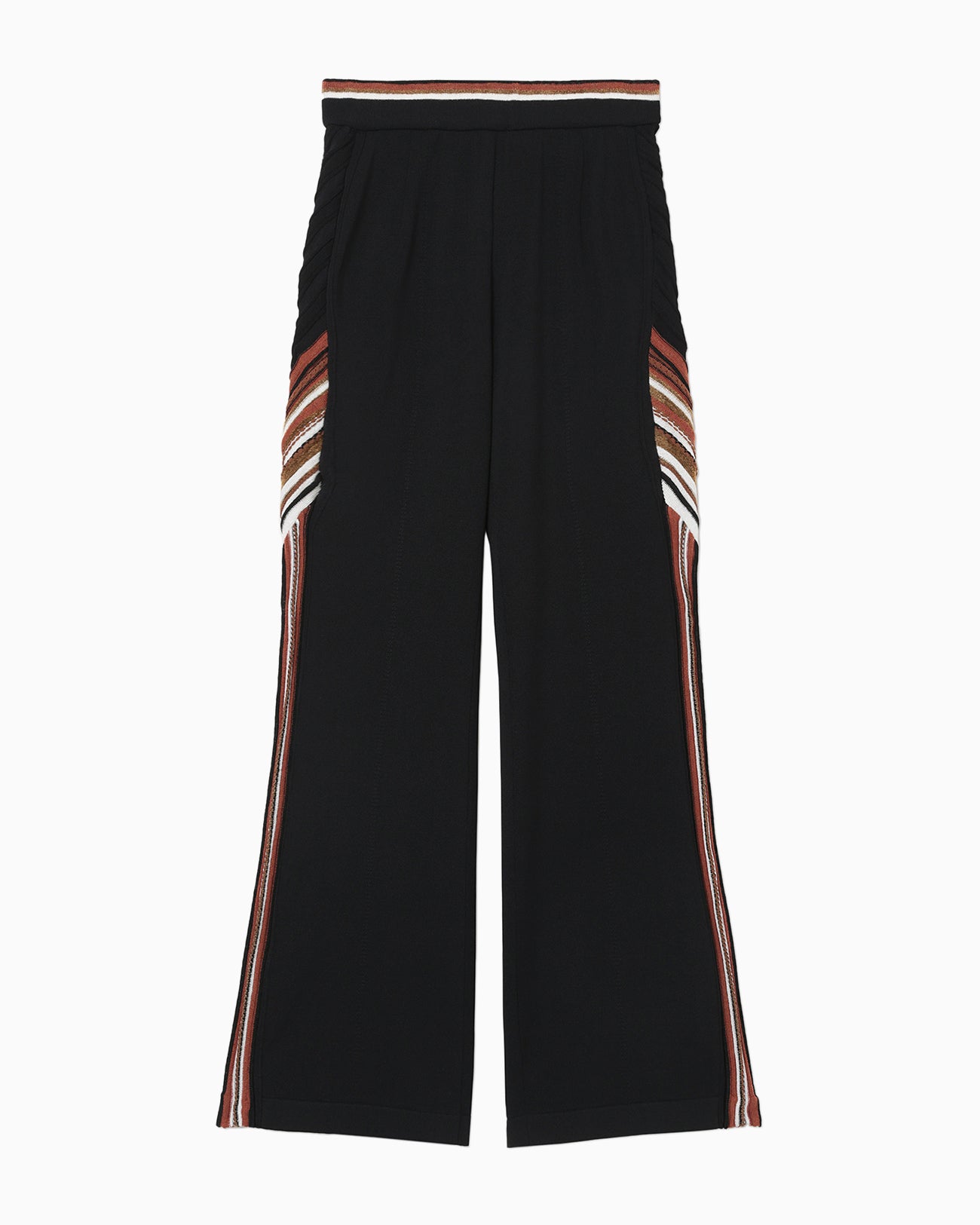 Stripe Jacquard Knitted Trousers - brown