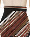 Stripe Jacquard Knitted Skirt - brown