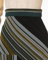 Stripe Jacquard Knitted Skirt - khaki