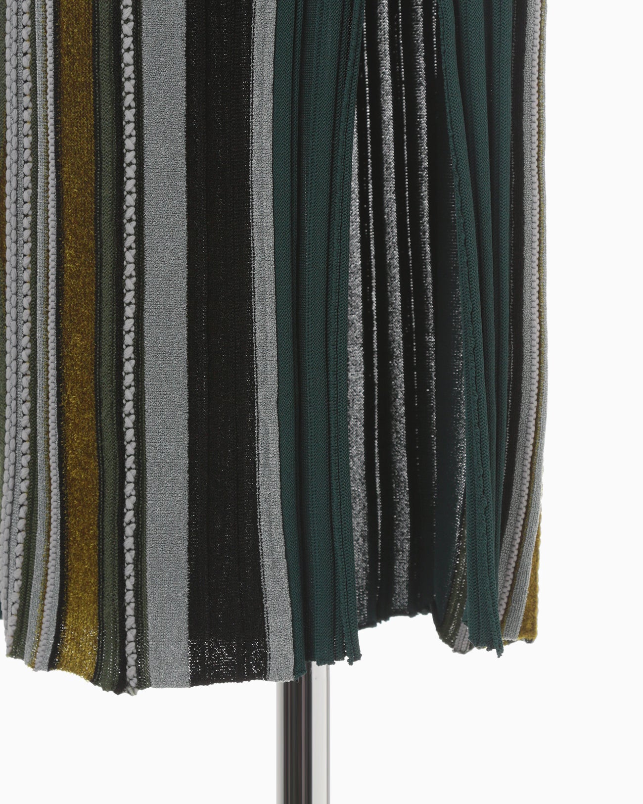 Stripe Jacquard Knitted Skirt - khaki