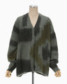 Origami Dyed Suri Alpaca Wool Knitted Cardigan - khaki