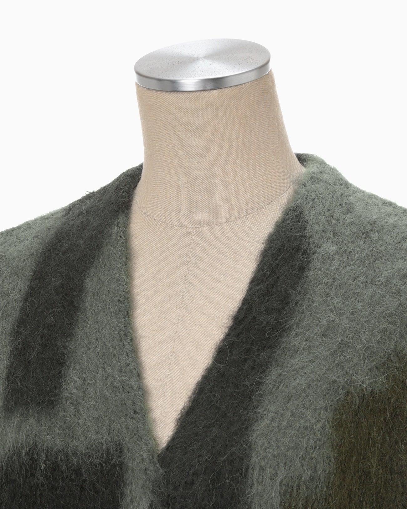Origami Dyed Suri Alpaca Wool Knitted Cardigan - khaki