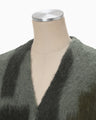 Origami Dyed Suri Alpaca Wool Knitted Cardigan - khaki