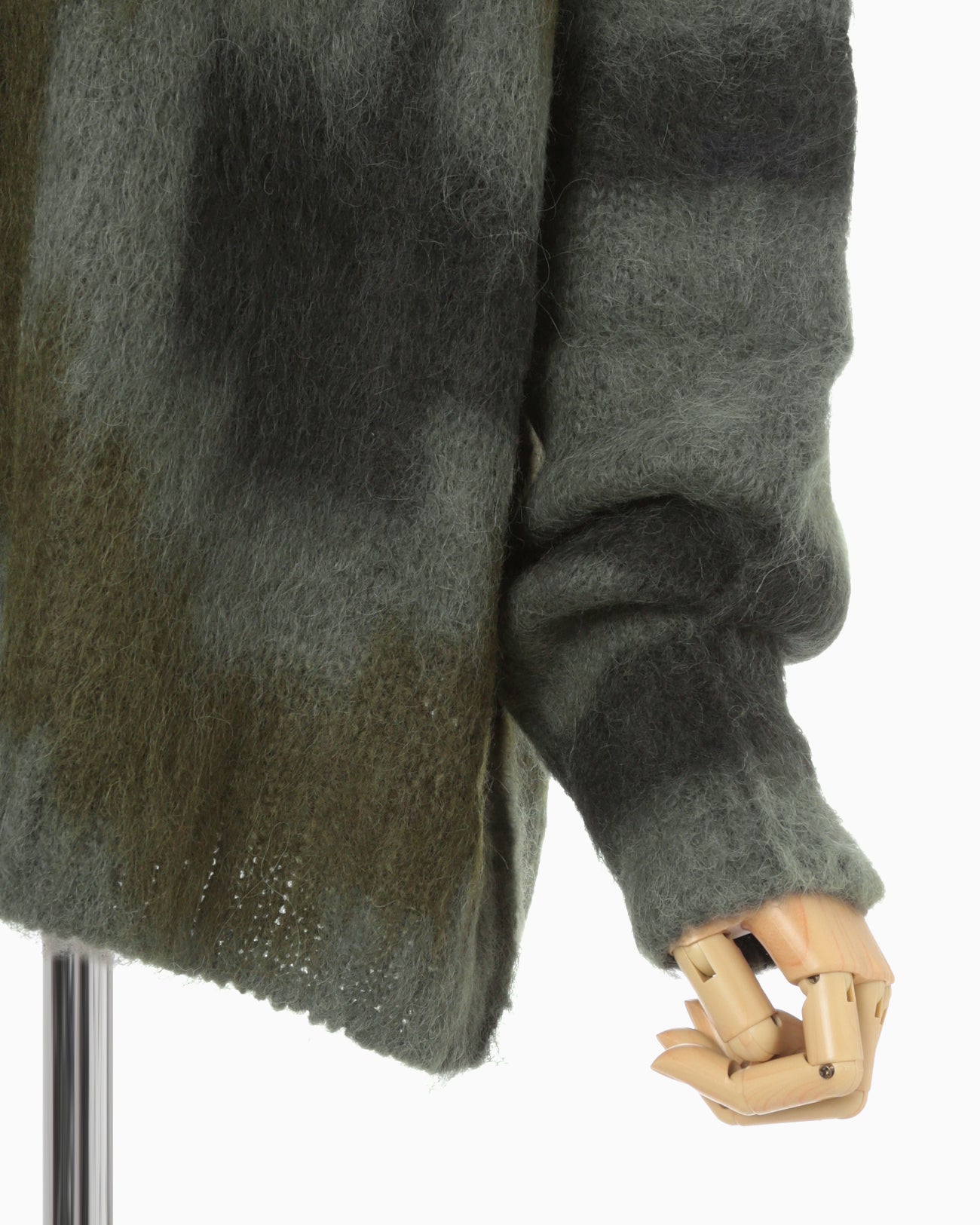 Origami Dyed Suri Alpaca Wool Knitted Cardigan - khaki