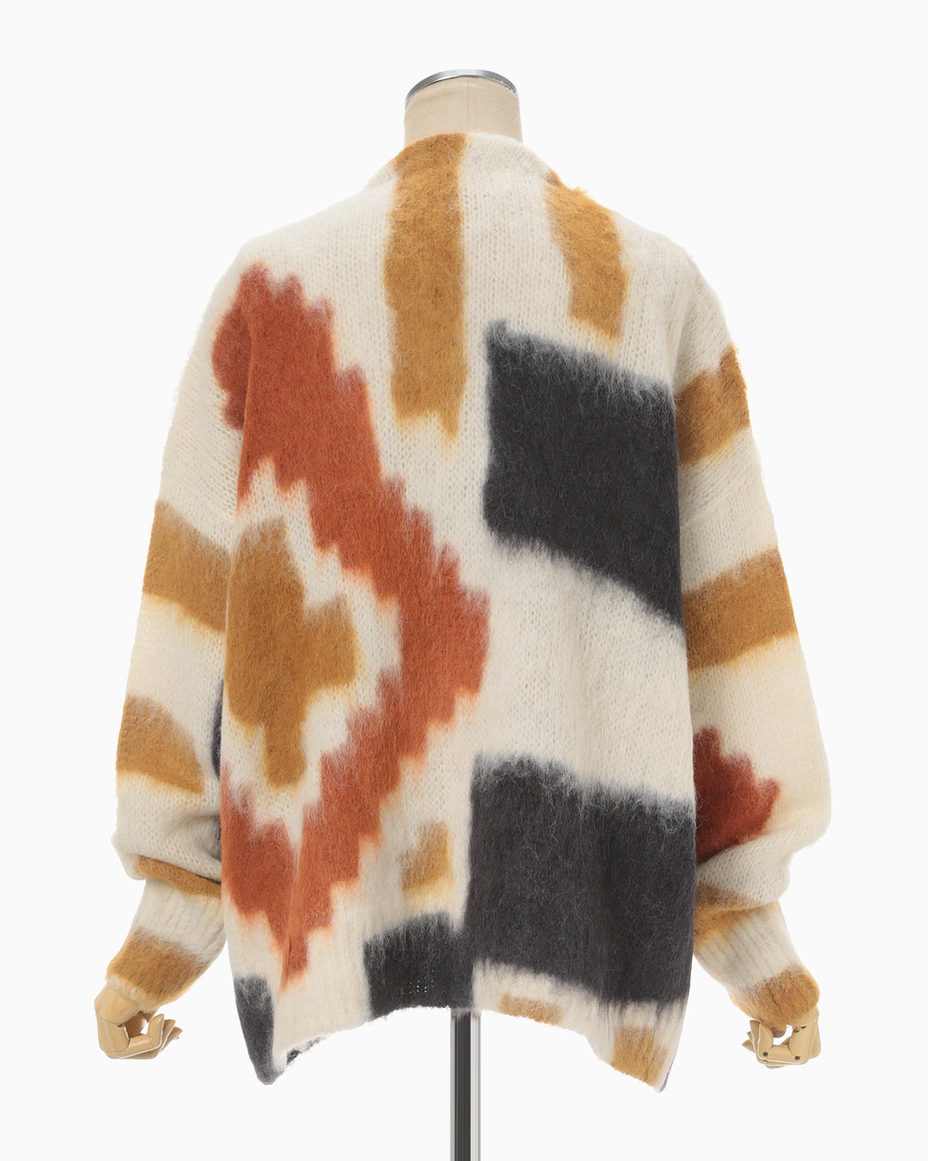 Origami Dyed Suri Alpaca Wool Knitted Cardigan - white