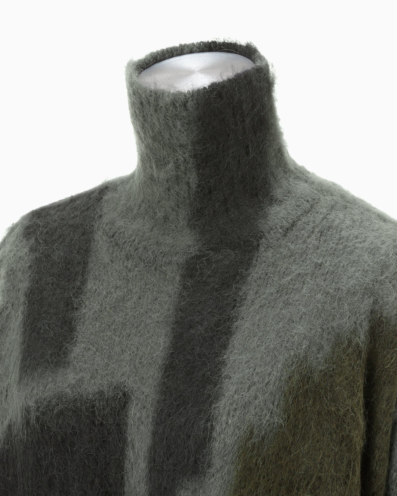 Origami Dyed Suri Alpaca Wool Knitted Pullover - khaki