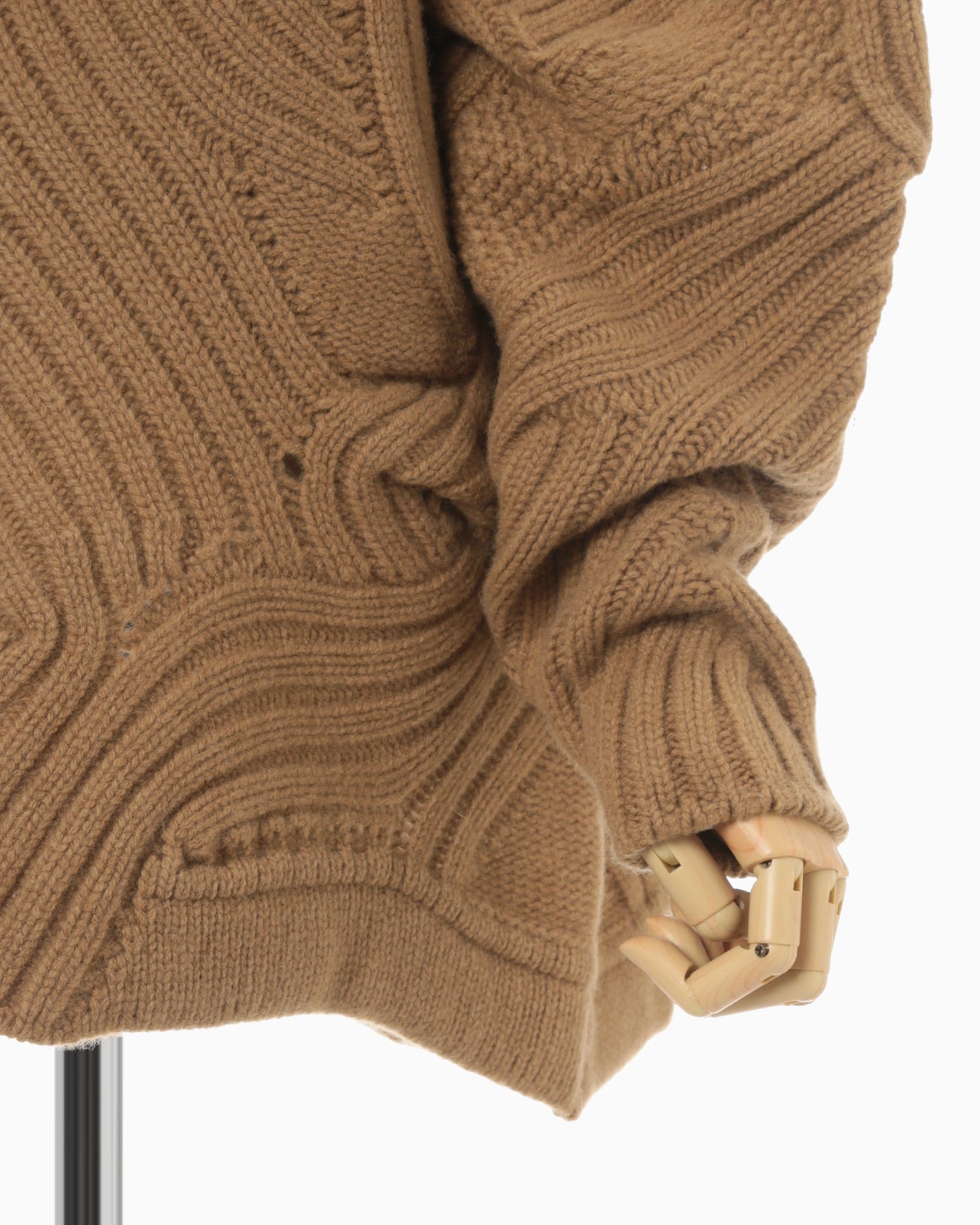 Basket Motif Cable Stitch Knitted Pullover - brown