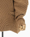 Basket Motif Cable Stitch Knitted Pullover - brown