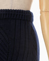 Basket Motif Cable Stitch Knitted Skirt - navy