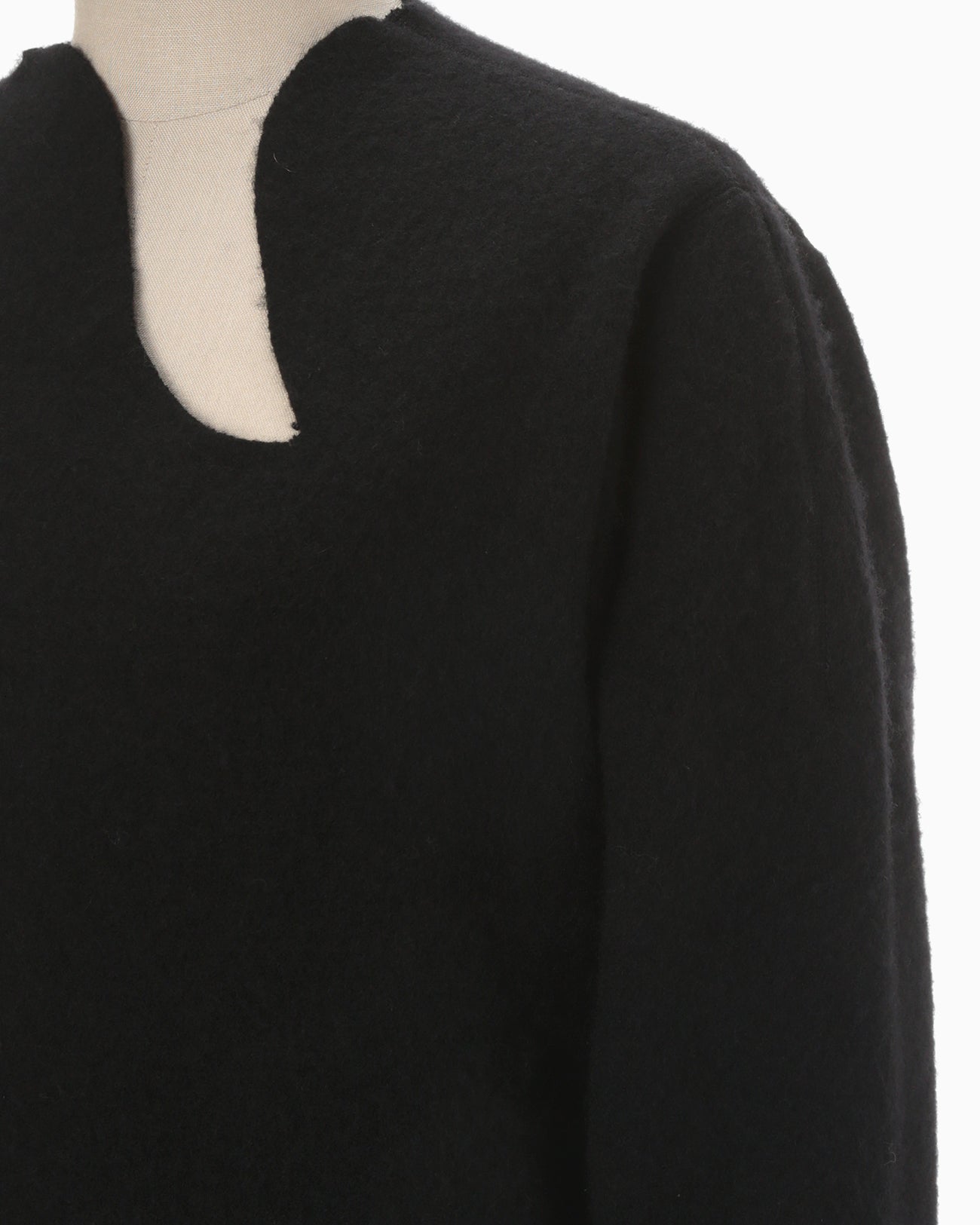 Wool Cashmere Frilled Knitted Dress - black