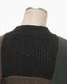 Basket Motif Knitted Vest - khaki