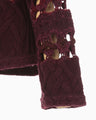 Basket Pattern Combination Knitted Pullover - bordeaux