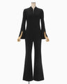 Acetate Polyester Jump Suit - black