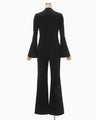 Acetate Polyester Jump Suit - black