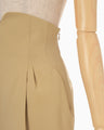 Wool Gabardine Flared Trousers - beige