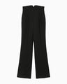 Wool Gabardine Flared Trousers - black