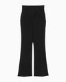 Acetate Polyester Cropped Trousers - black