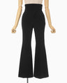 Acetate Polyester Cropped Trousers - black