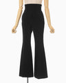Acetate Polyester Cropped Trousers - black