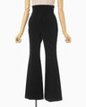 Acetate Polyester Cropped Trousers - black
